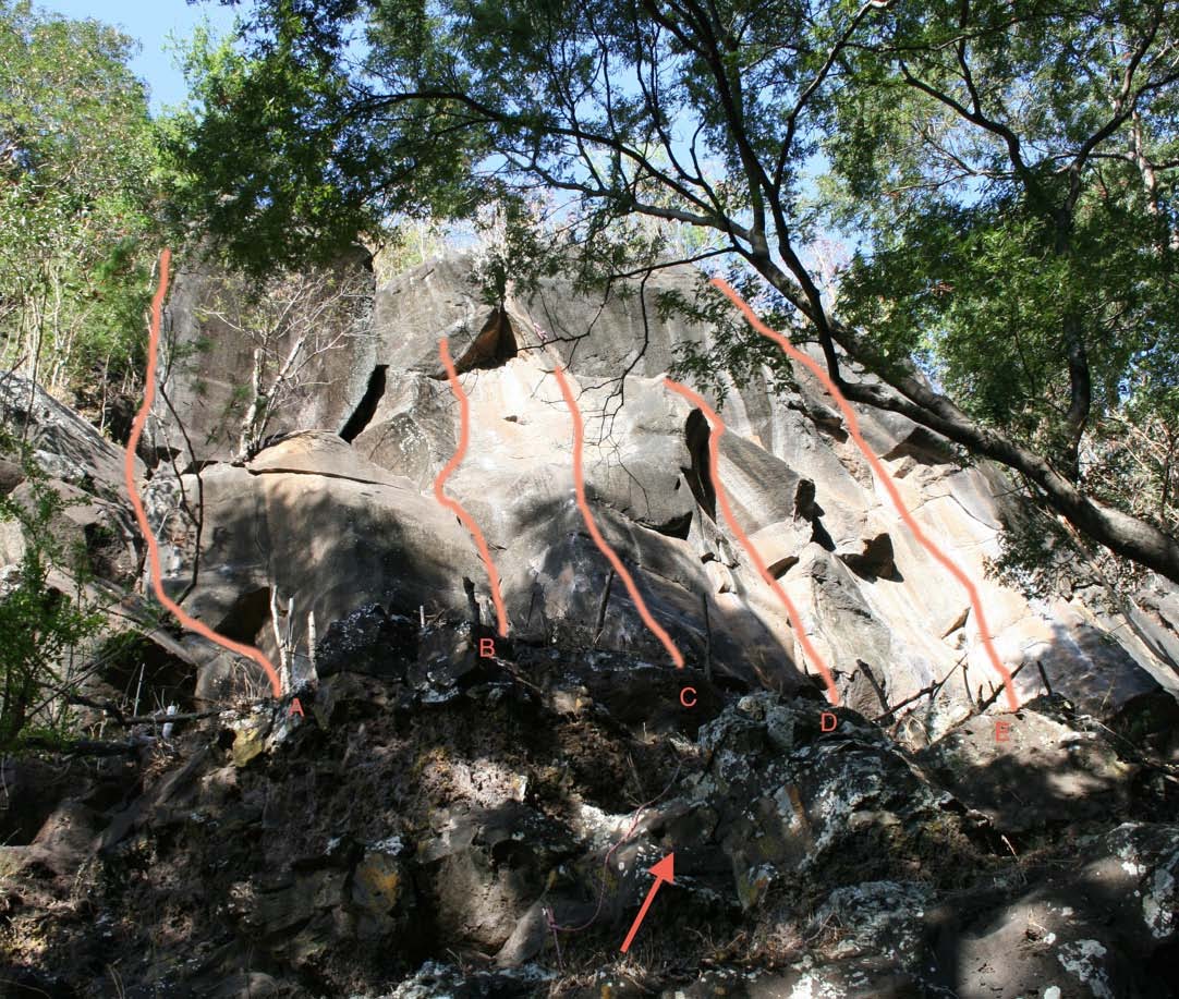 Topo falaise : Bassin Long secteur « Bella Vista »